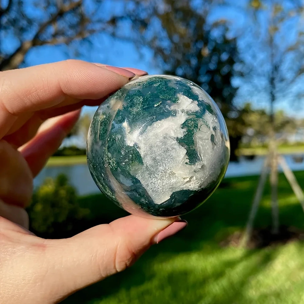 Bohemian-style natural seaweed agate ball - a high-end crystal ball, a unique gift recommendation.