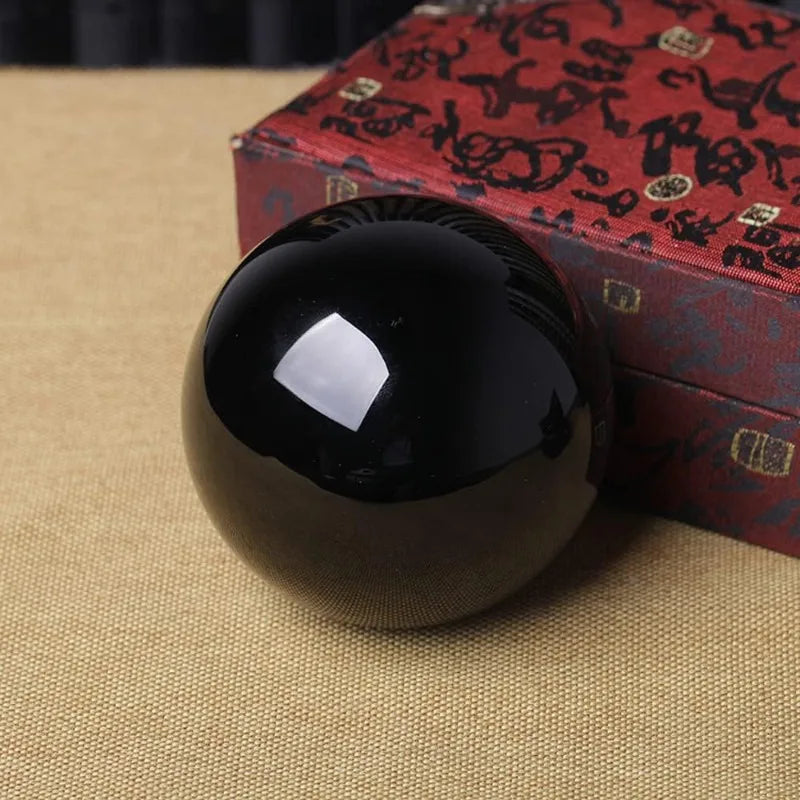 Natural Small Black Obsidian Crystal Ball Sphere Without Base Stand for Meditation, Healing, Home Decor Crystal Magic Ball