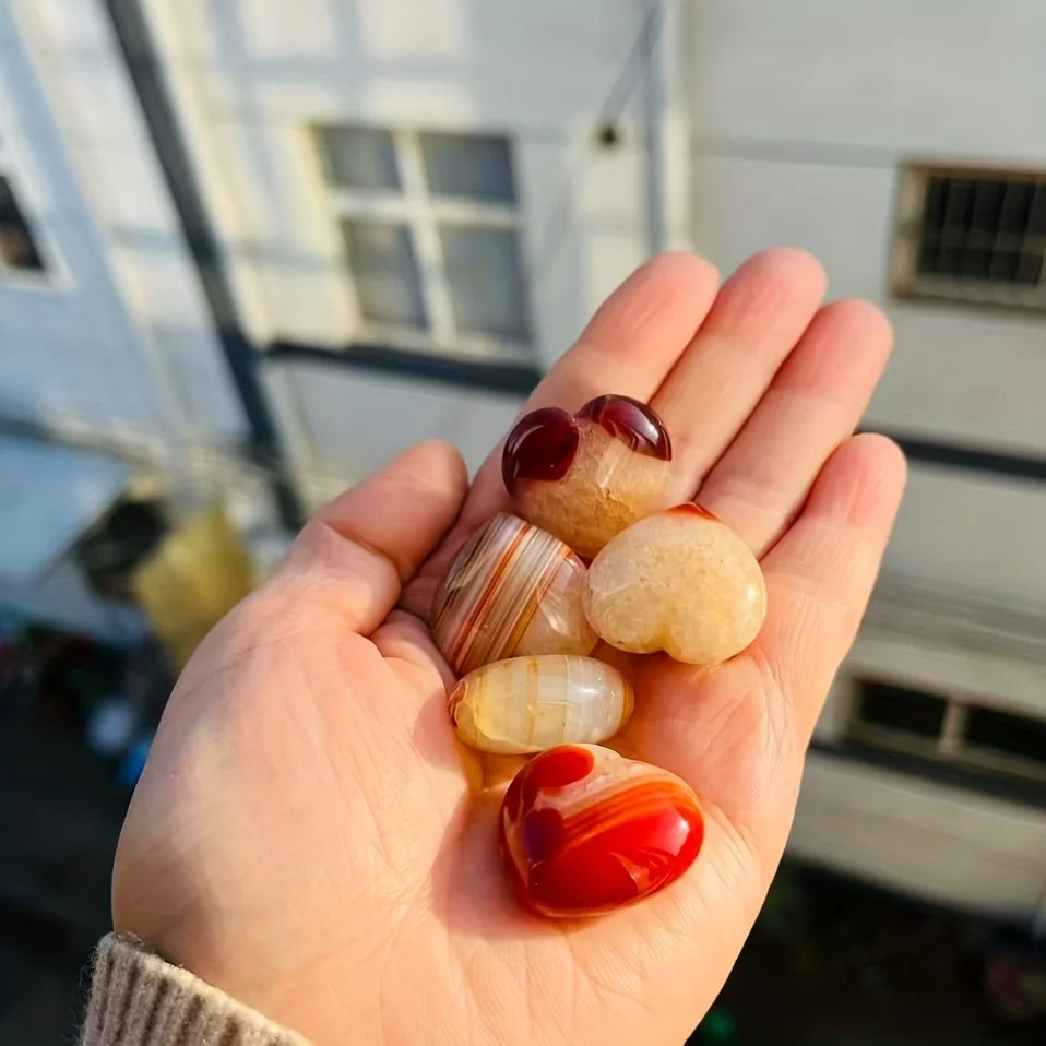 2pcs/5pcs/8pcs Red Agate Crystal Heart,Red Agate Quartz love,Carnelian Quartz Beads,Metaphysical,Pendant,Crystal decor,Crystal
