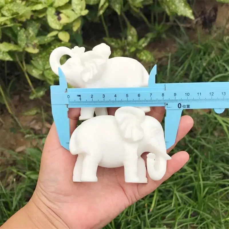 Natural White Marble Jade Elephant Carving Crystal Fortune Statue Fortune Money Good Luck Room Decor Gift 1PCS