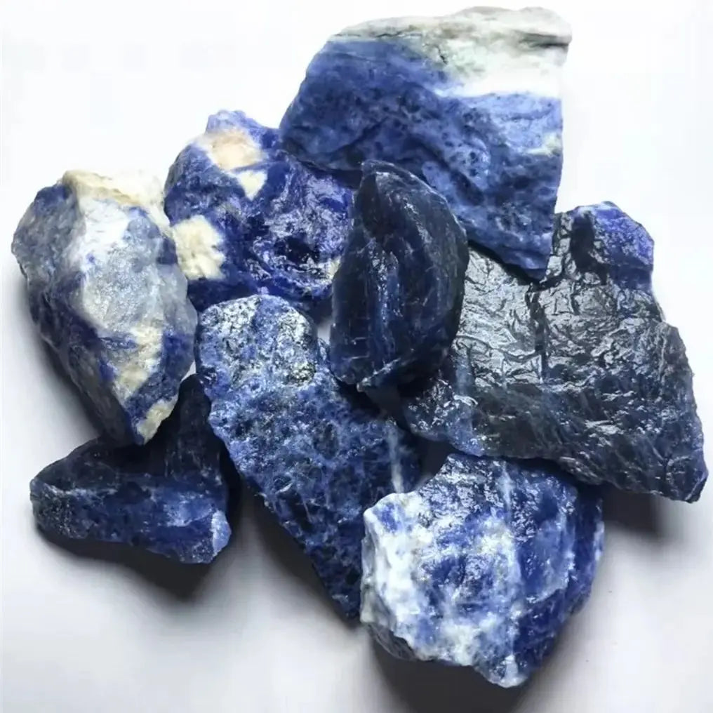 Natural Raw Blue Sodalite Rough Stones Crystal Rocks Energy Mineral Home Decoration