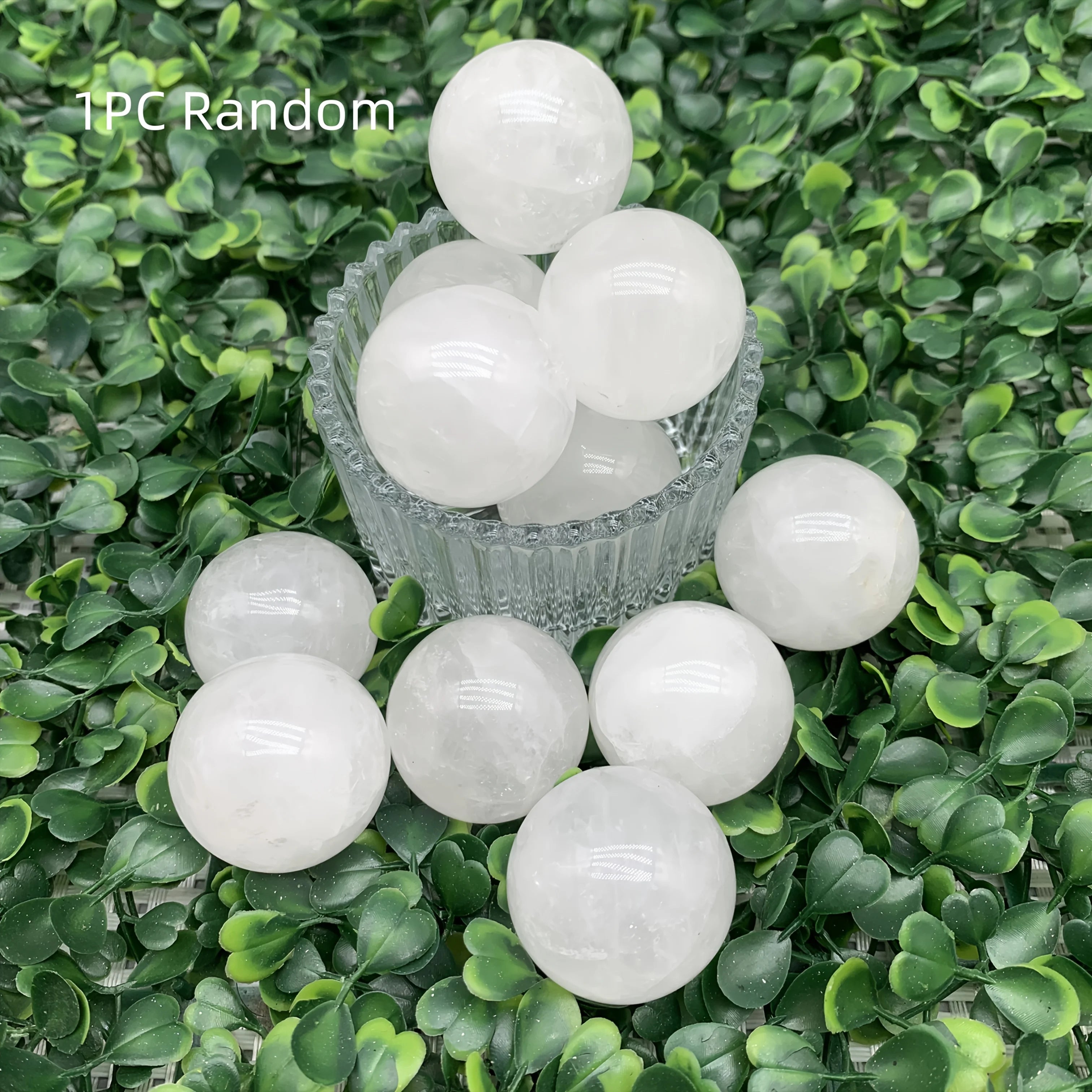 1pc Natural Snow Phantom Quartz Crystal Sphere - a White Ghost Crystal Decoration, Perfect for Home Or Office Desk
