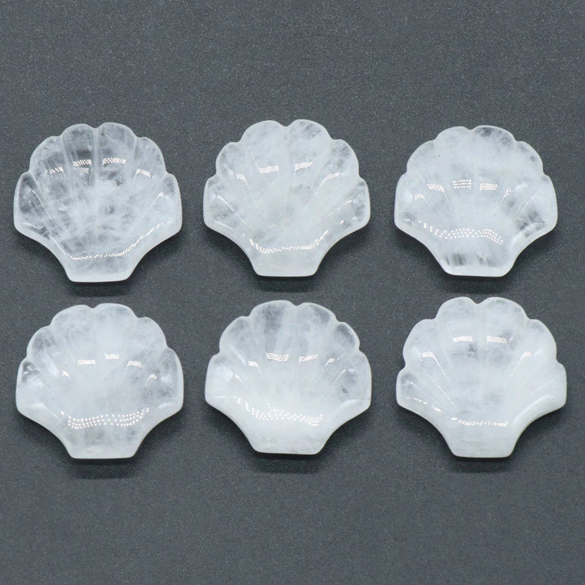 Shell Shaped Natural Carved Glitter Stone Crystal DIY Home Decoration Healing Halo Gem Mineral Specimen Decoration Gift 1pc