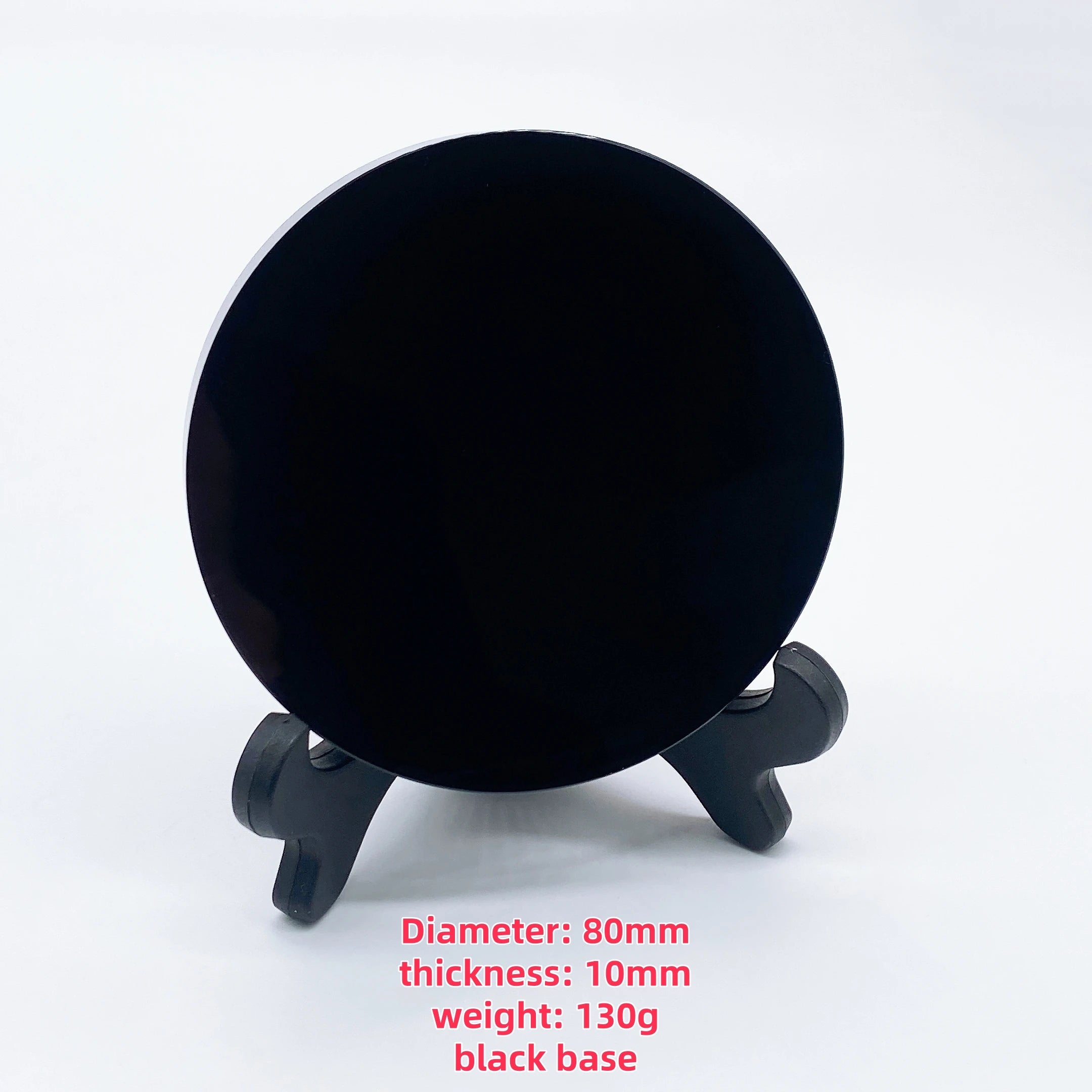 Natural Black Obsidian Circle Disk Round Plate Scrying Mirror Crystal Quartz Magic Witchcraft Stone Healing Home Office Decor