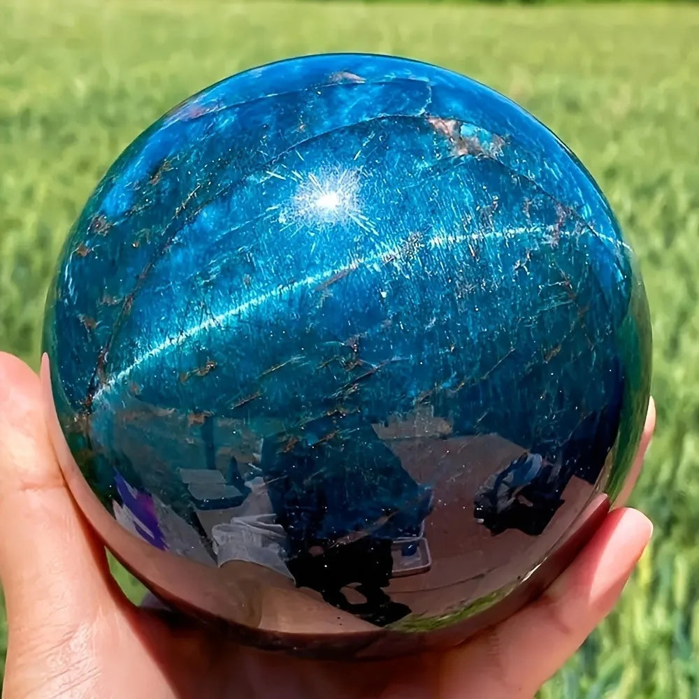 Blue Apatite Ball Healing Stones Ball Reiki Fengshui Meditation Ornaments and Decorations