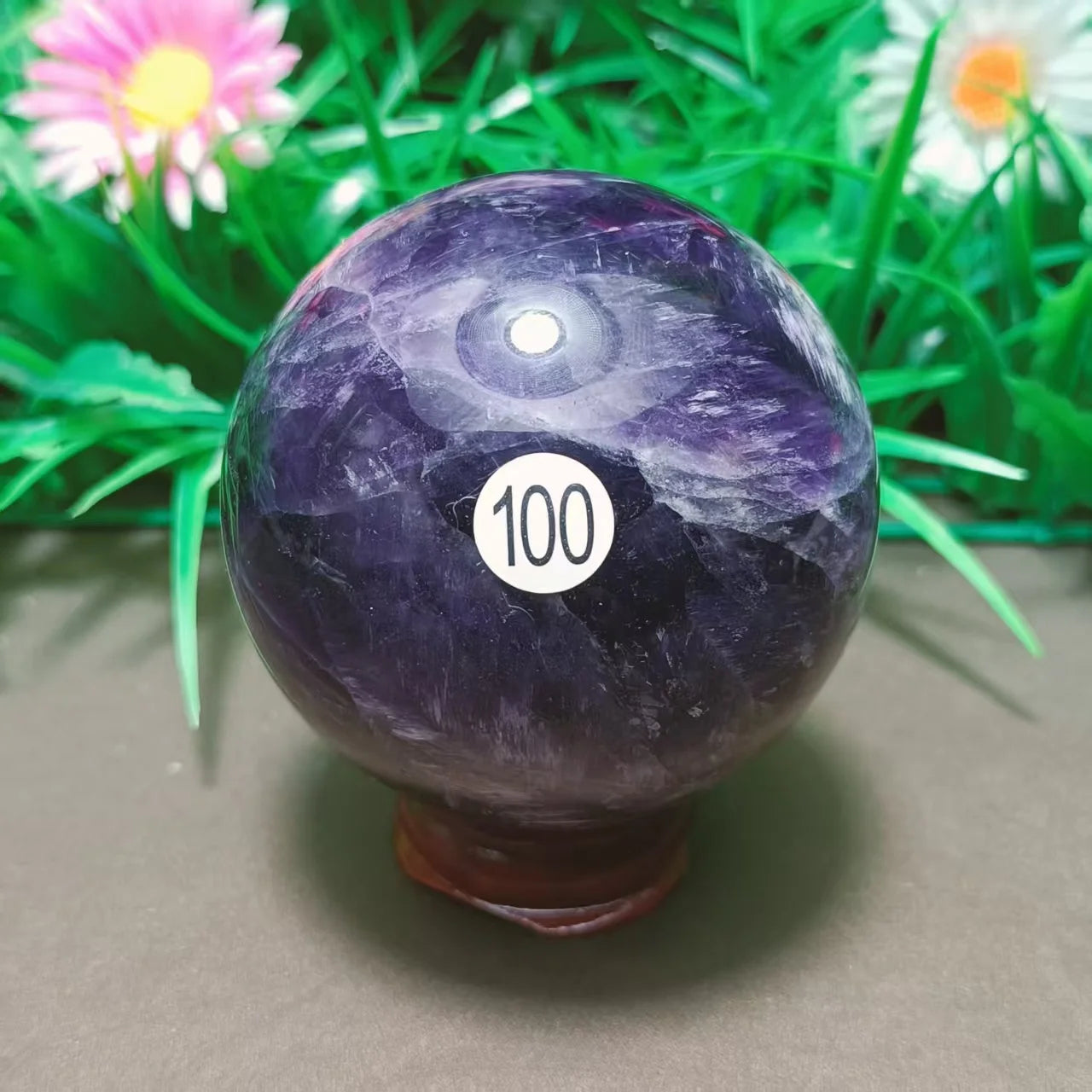 Natural Dream Amethyst Crystal Ball — Chevron Amethyst Reiki Healing Sphere