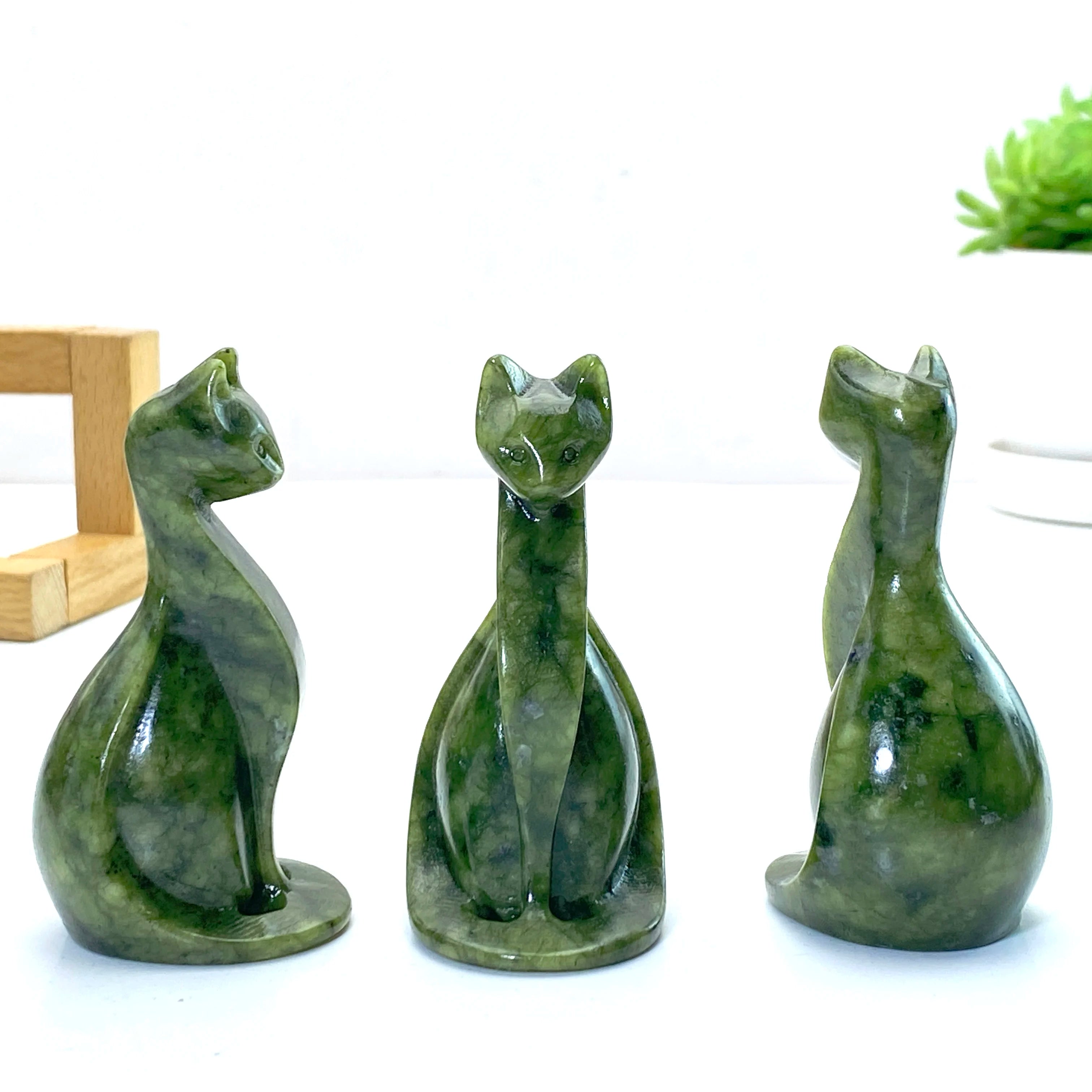 1PC Xiuyan Egyptian cat Carving Decoration for Home Festival Easter Christmas Halloween Graduation Gift
