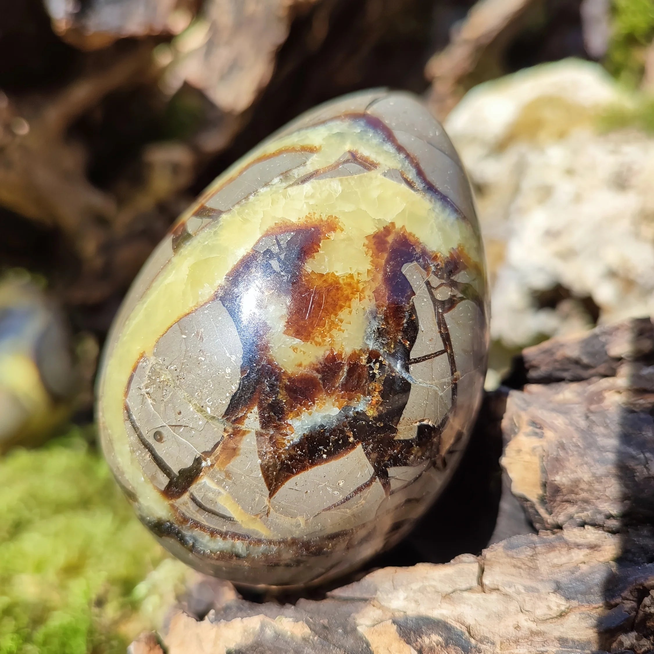 500-800g Turtle Back Stone Dragon Crack Egg Crystal Healing Stone, Home Decor, One-of-a-Kind Valentine's Day Gift