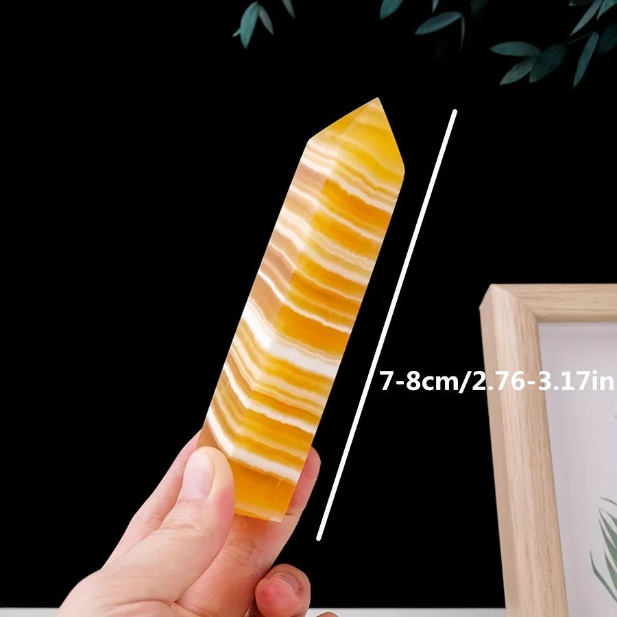 Yellow Calcite Tower, , Energy Crystal, For Home Decor, Office Bedroom House Decoration C491