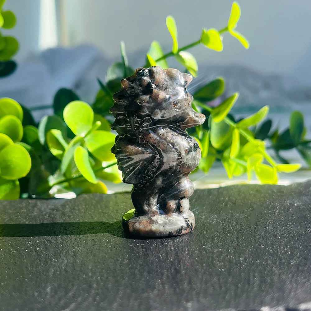 1pc High Quality Seahorse Natural Crystal Carving, Gemstone Crafts, Glitter, Healing crystal,Women gift, Halloween Gift