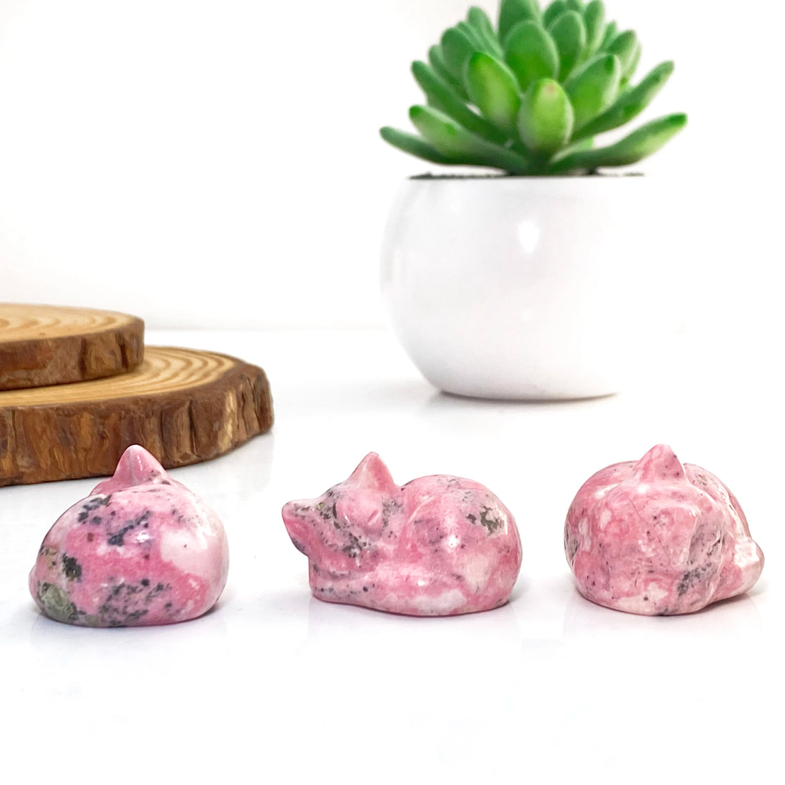 1PC Pink Rhodonite Sleeping Cat Carving, Stone Collections,Excellent Gifts,Family And Friends Gift, DIY Decoration, Room Decor