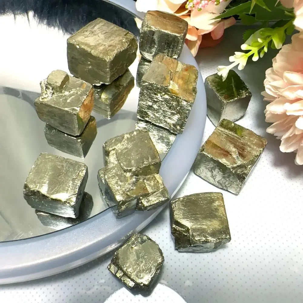 Natural High Density Peru Pyrite Cubic Ore Stone Crystal Mineral Specimen Pyrite Cube Cluster Energy Home Decoration