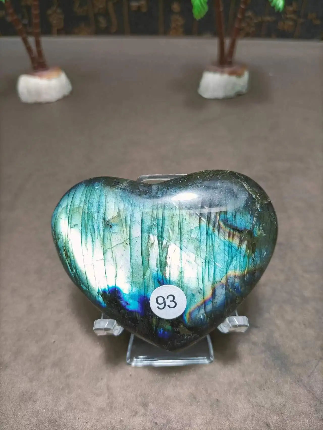 Natural Labradorite Heart — Madagascar Energy Reiki Specimen, New Year Display Gift