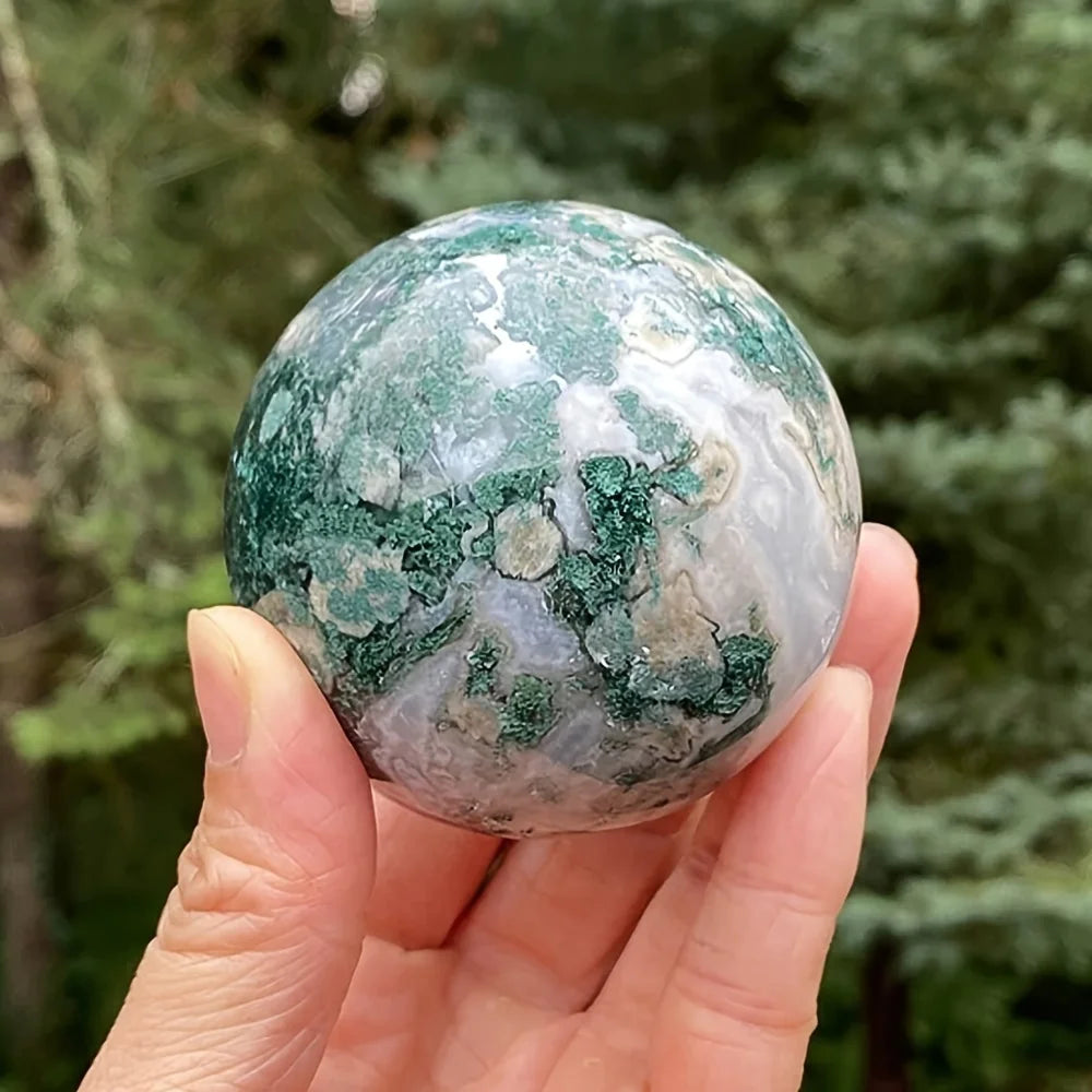 Bohemian-style natural seaweed agate ball - a high-end crystal ball, a unique gift recommendation.