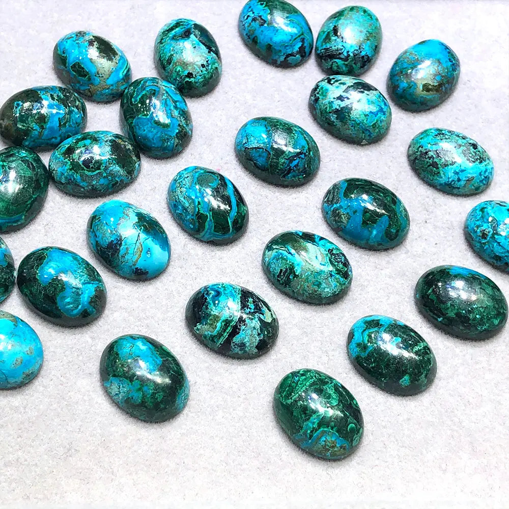 Natural Stone Chrysocolla Oval Cabochon Crystal Stones Quartz Crystals Gemstones Spiritual Products Meditation Home Decoration