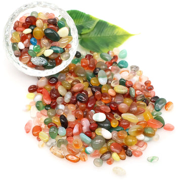 Natural Stone Tumbled Agate Gravel Crystals Chip Quartz Minerals Reiki Healing Specimen Gemstones Home Aquarium Decor DIY Crafts