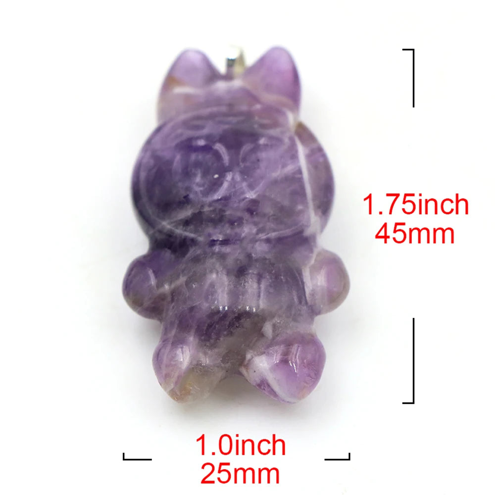 Natural Stone Carving Cartoon Elf DIY Fashion Jewelry Accessories Healing Crystal Gemstone Animals Figurine Supplies Wholesale