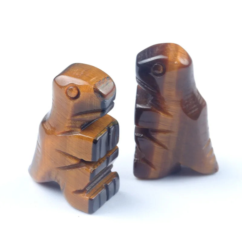 1inch Mini Baby Dinosaur Natural Stone Carved Figurine Healing Crystals Gemstone Statue Cute Animal Carvings Home Office Decor