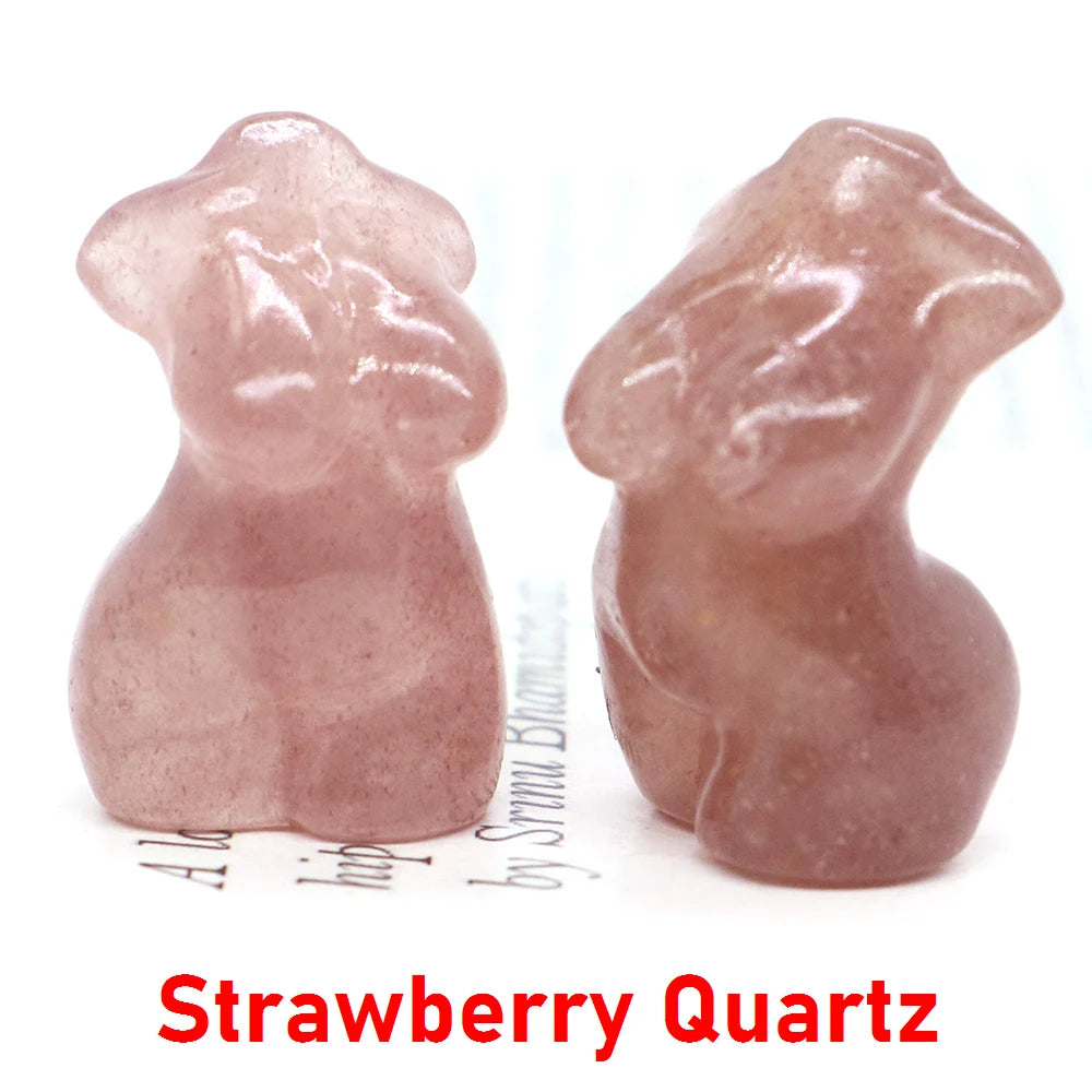 30mm Plump Women Figurine Reiki Healing Crystal Model Statue Natural Stone Home Decor Ornament Sexy Creative Craft Birthday Gift