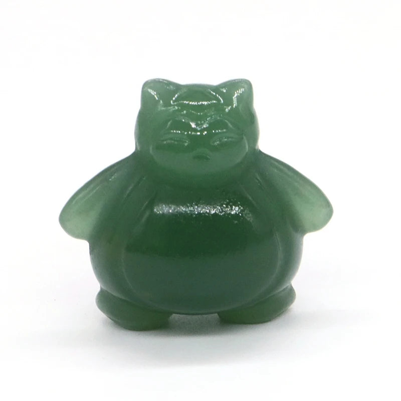 1.2" Natural Crystal Stone Squirrel Frog Seed Turtle Statue Cartoon Gemstone Carved Healing Home Room Decor Kids Holiday Gift