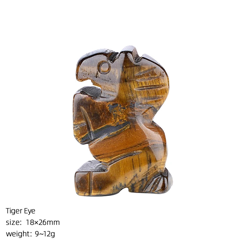 Natural Crystal Stone Ornament Carving Horse Rose Quartz Amethyst Healing Gemstone Animal Figurines Reiki Small Home Decorations