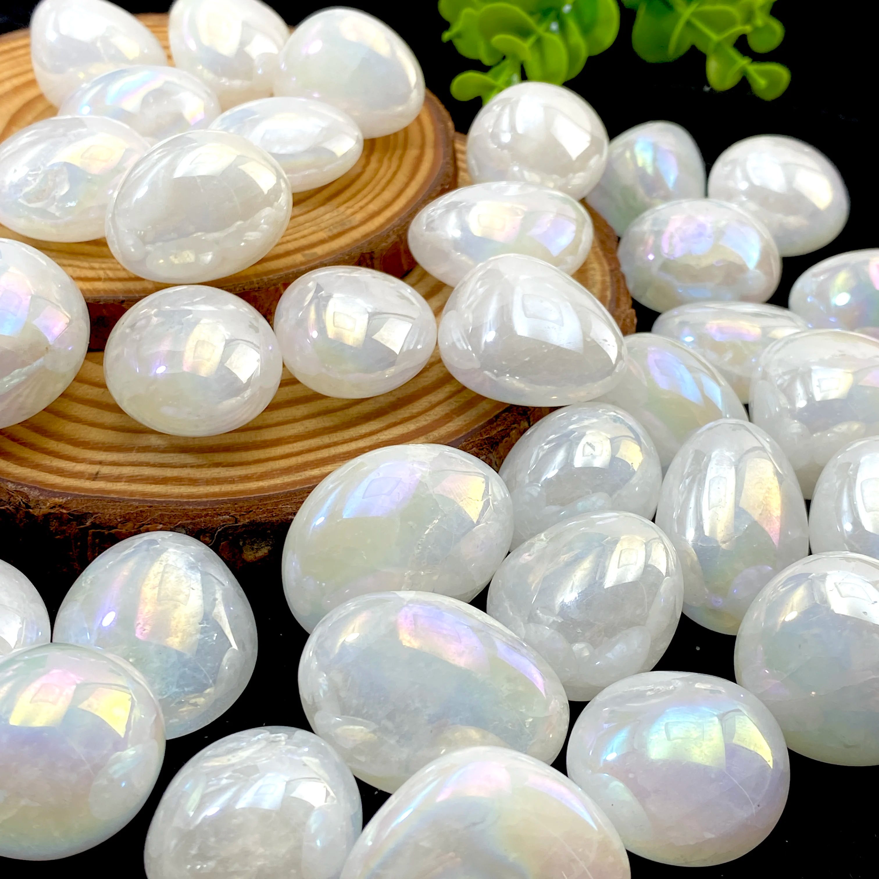 5PCS 10-50mm High Quality Aura Clear Quartz Natural Tumbled Crystal Stones Natural Crystals Chip Quartz Minerals,Gemstones