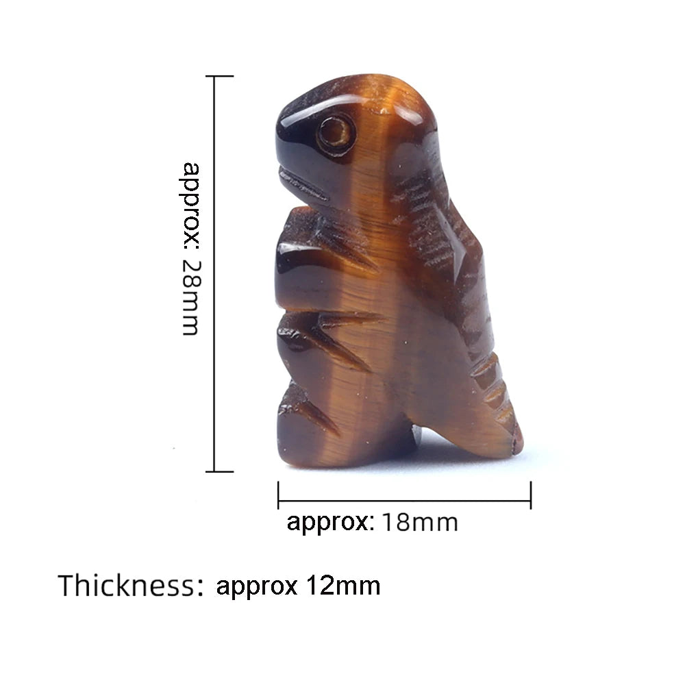1inch Mini Baby Dinosaur Natural Stone Carved Figurine Healing Crystals Gemstone Statue Cute Animal Carvings Home Office Decor