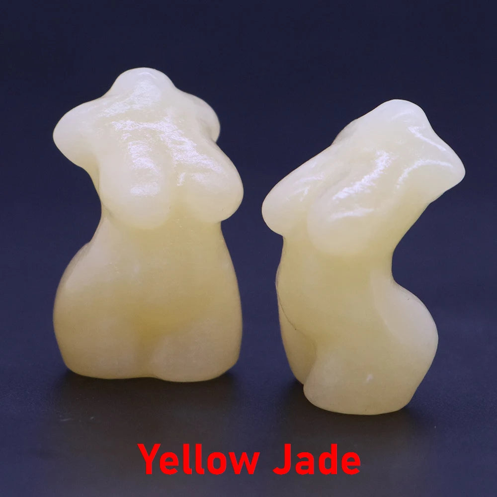 30mm Plump Women Figurine Reiki Healing Crystal Model Statue Natural Stone Home Decor Ornament Sexy Creative Craft Birthday Gift
