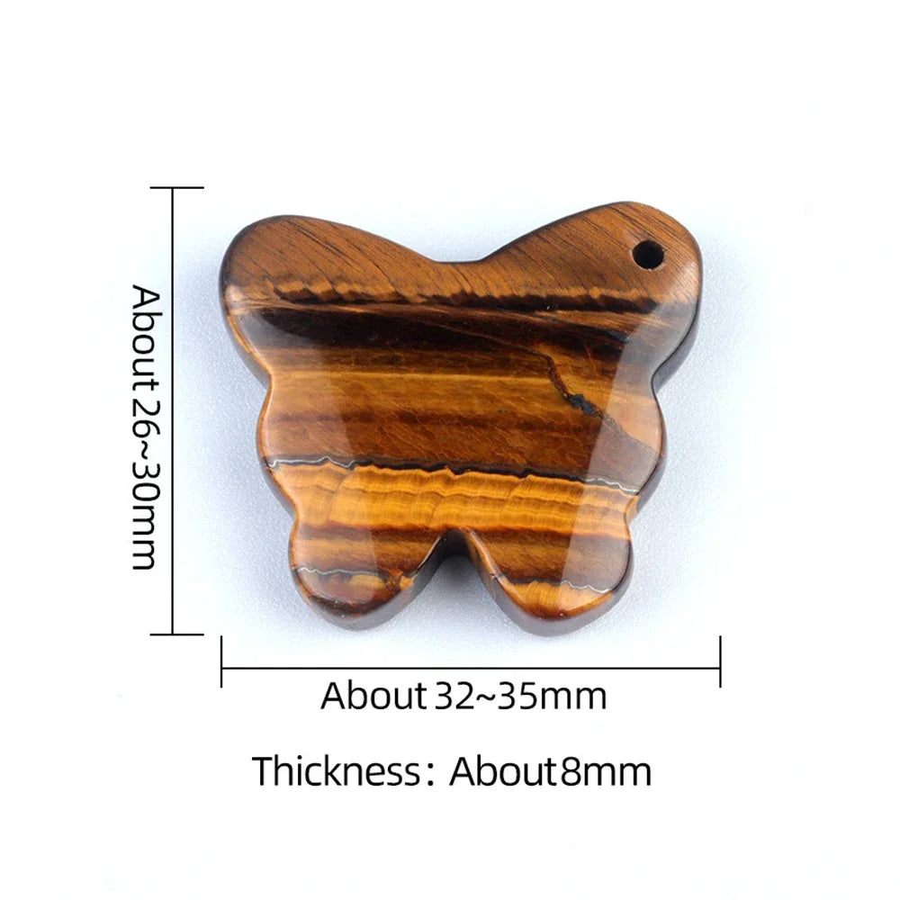 Natural Stone Agate Carved Butterfly Shape DIY Pendant Accessories Reiki Healing Crystals Gemstone Desktop Home Decor