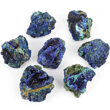 Natural Azurite Malachite Symbiotic Stone Geode Crystal Mineral Specimen Reiki Healing Stone Decoration Crafts Collectible