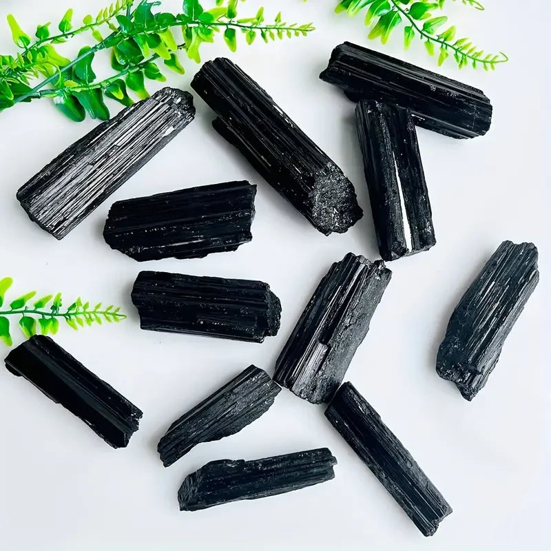 1PC Black Natural Tourmaline Rough Stone - Crystal For Home Decor, Ideal Gift for Accessories, Raw Crystal, Rough Stone Display,