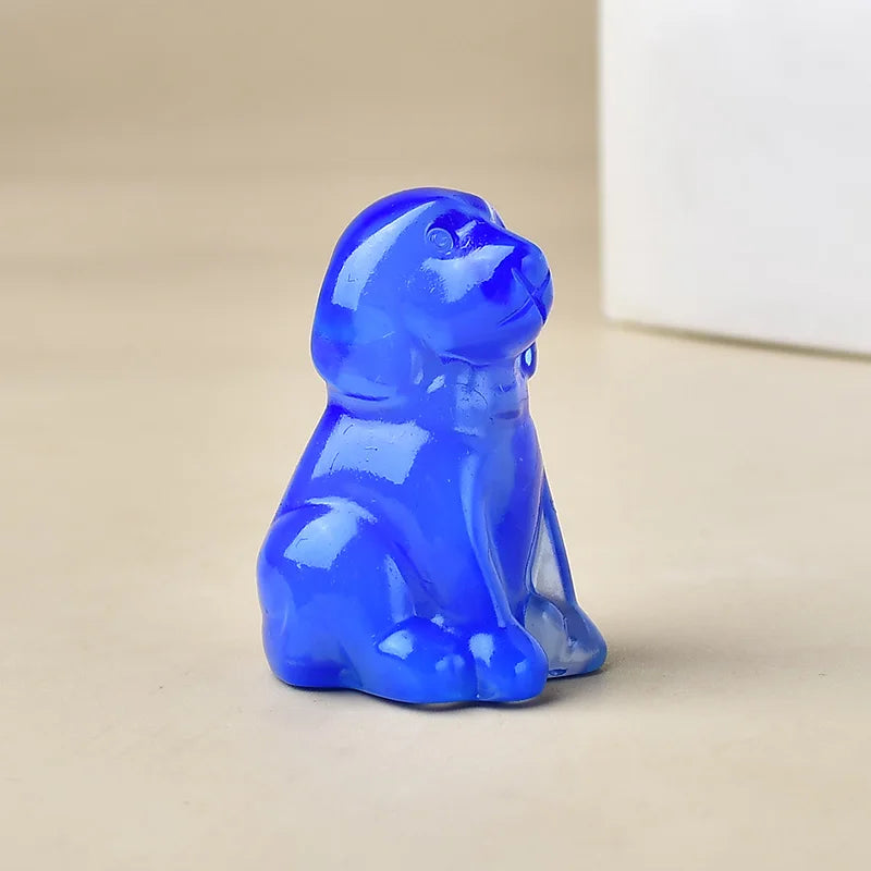 Natural crystal carved dog, a perfect choice for home decoration as a crystal gift ornament, a great option for healing crystals