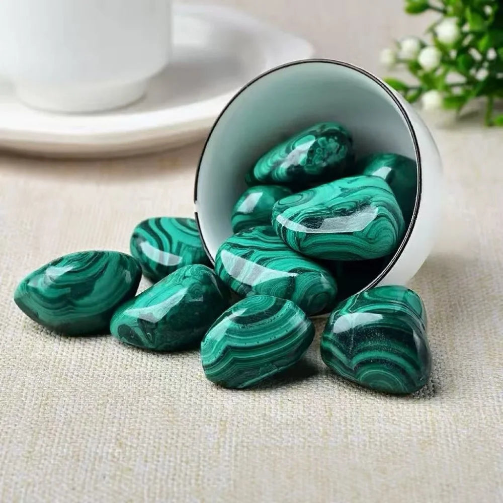 Natural Malachite Tumbled Stone Crystals Irregular Shape Energy Raw Original Mineral Specimen Palmstone Witchcraft Healing Stone