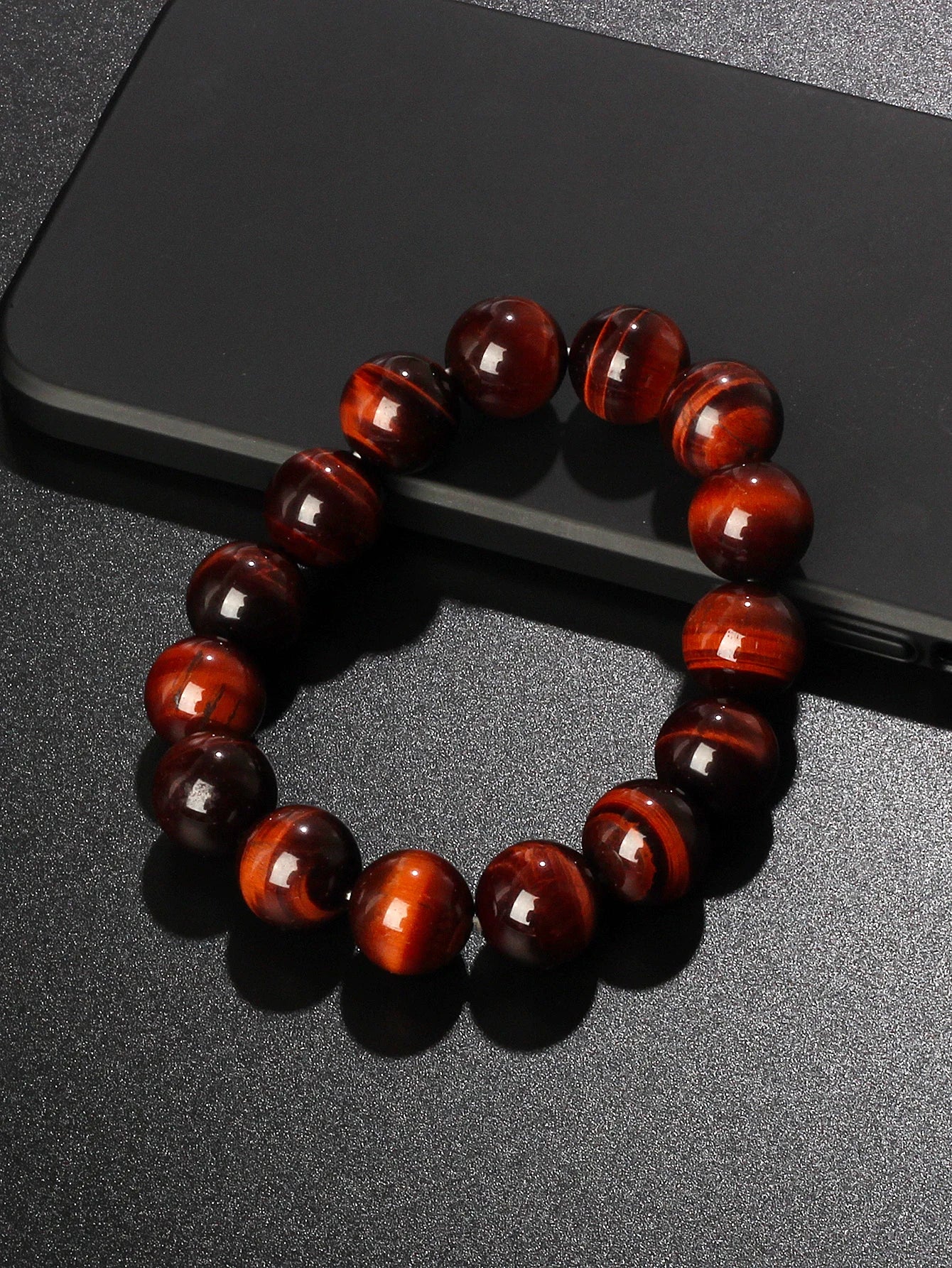 5A+ Lightning Red Tiger Eye Bracelets Men Highest Quality Natural Stone Round Beads Elasticity Rope Bracelets for Women Jewelry