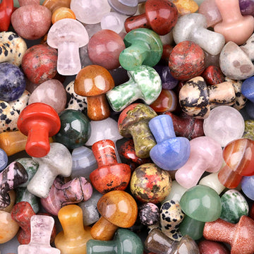 20mm Mushroom Ornament Natural Stone Crystal Healing Mineral Polished Gemstone Crafts Home Meditation Decoration Gift 3/10/20pcs