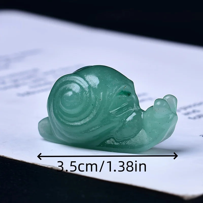 Crystal Carved Skull Snail Healing Stone Pocket Decoration Home Decor Naked Stone Animal Statue Crystal Collectible