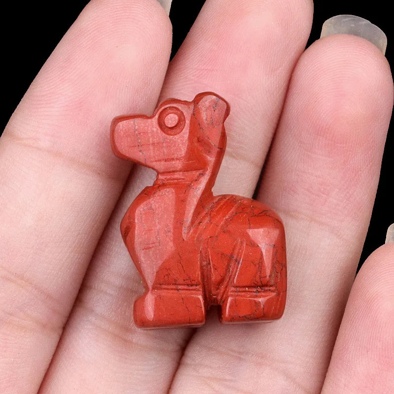 1inch Natural Stone Carved Deer Handcarved Animal Statue Healing Crystals Figurine Amethyst Red Jasper Gemstone Fawn Home Decor