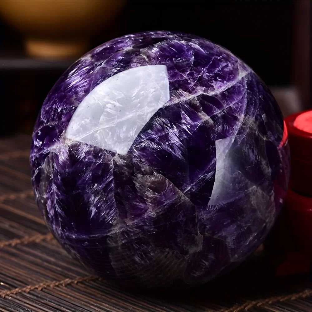 6-6.5cm Dream Amethyst Ball Polished Room Decor Crystal Crafts Stone Globe Souvenirs  Holiday Gifts Indoor Decorative Stone