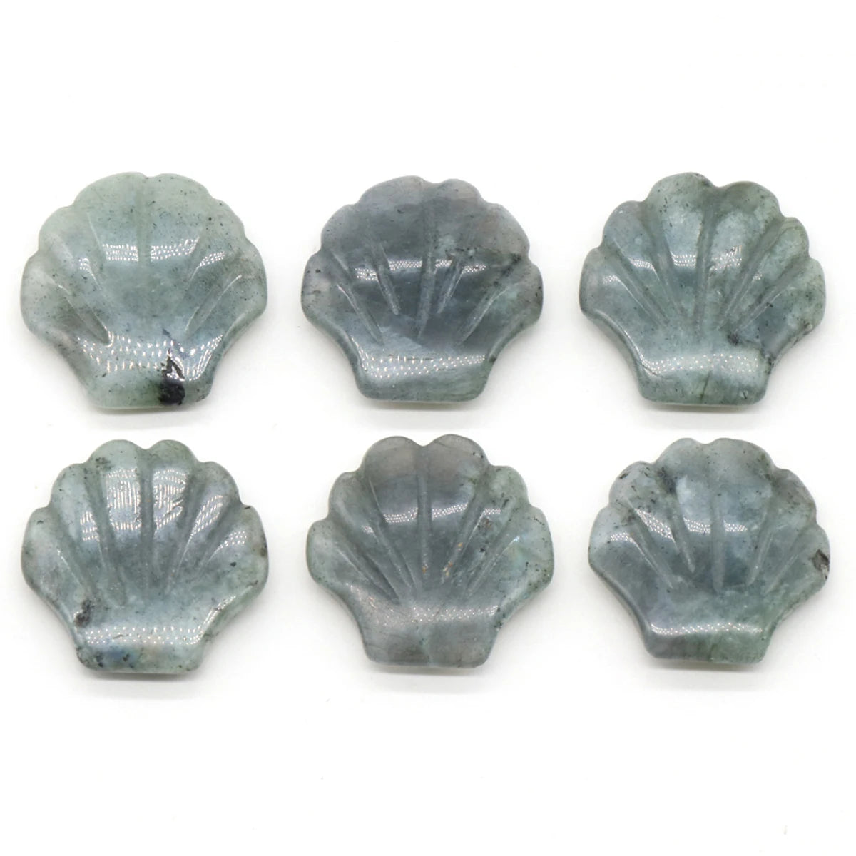 Shell Shaped Natural Carved Glitter Stone Crystal DIY Home Decoration Healing Halo Gem Mineral Specimen Decoration Gift 1pc