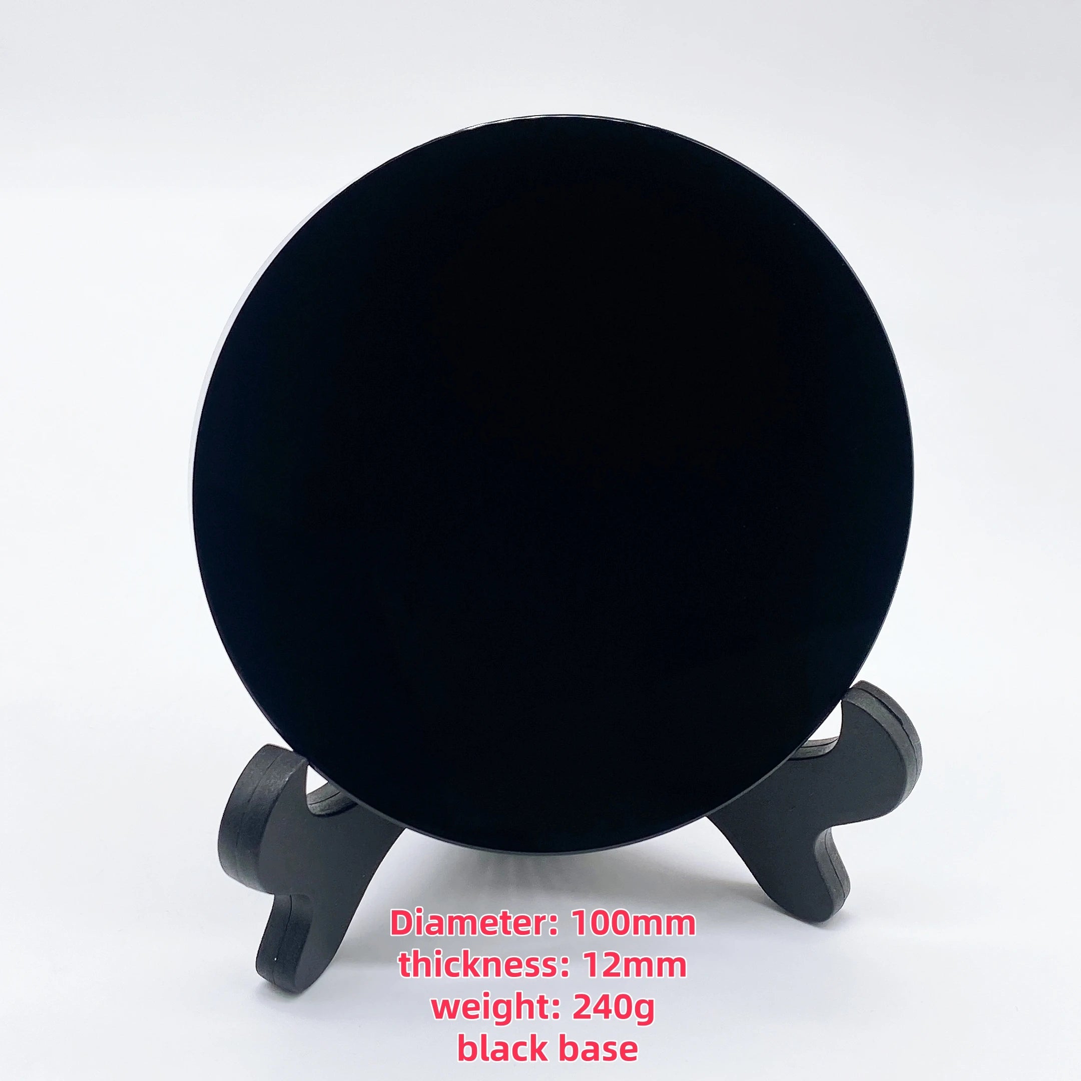 Natural Black Obsidian Circle Disk Round Plate Scrying Mirror Crystal Quartz Magic Witchcraft Stone Healing Home Office Decor
