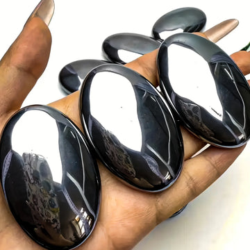 1pc Terahertz Pocket Stones Forget Worries Stone - Exquisite and Smooth Compact Palm Stone, Portable Decorative Stone