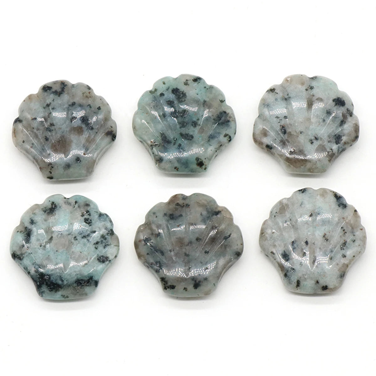 Shell Shaped Natural Carved Glitter Stone Crystal DIY Home Decoration Healing Halo Gem Mineral Specimen Decoration Gift 1pc