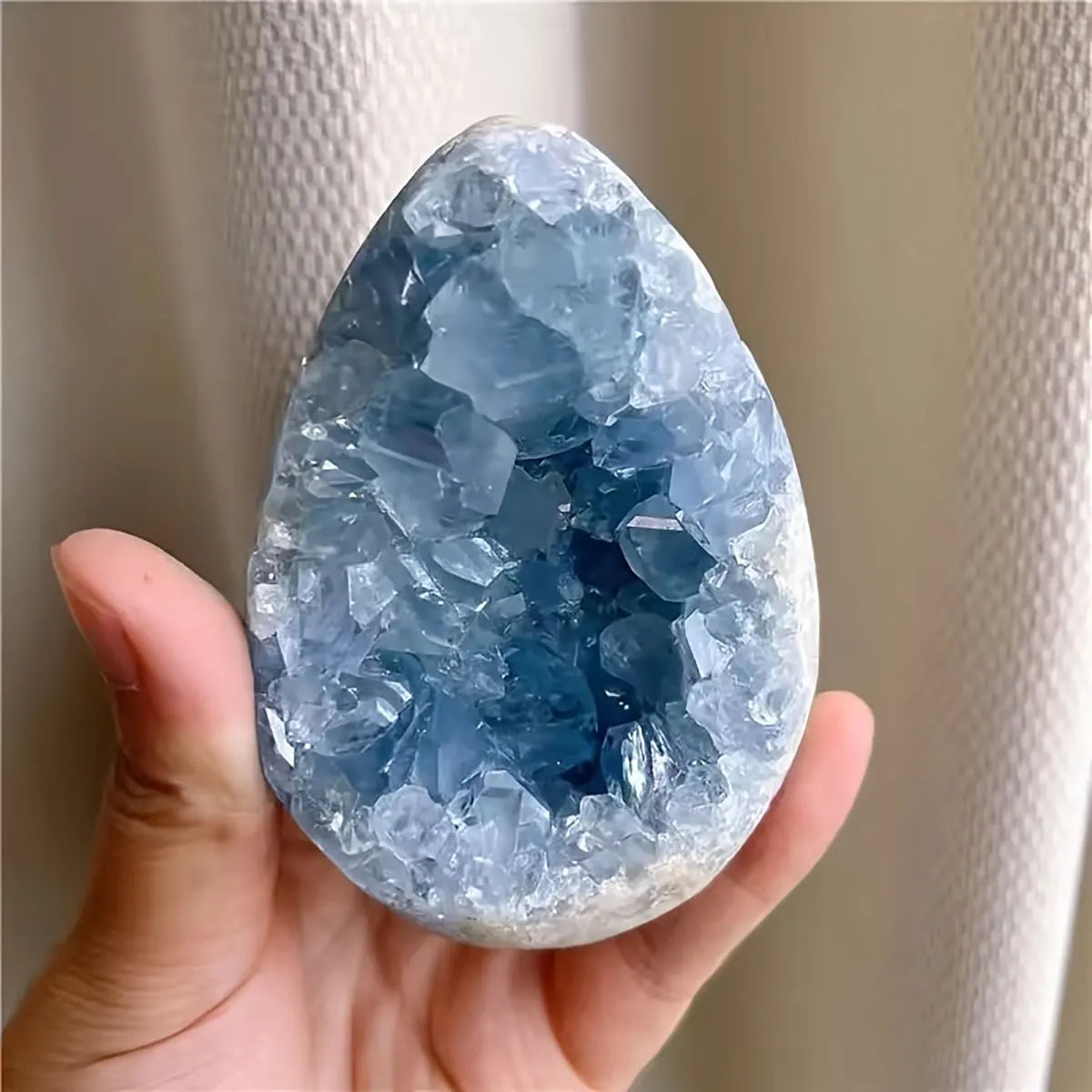 400-600g Celestine Stone Cluster - Natural - Genuine Blue Celestite Crystal Cluster, Home Decor, Specimen Collection