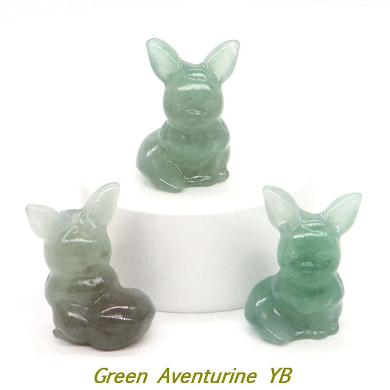 1.2" Natural Crystal Stone Squirrel Frog Seed Turtle Statue Cartoon Gemstone Carved Healing Home Room Decor Kids Holiday Gift