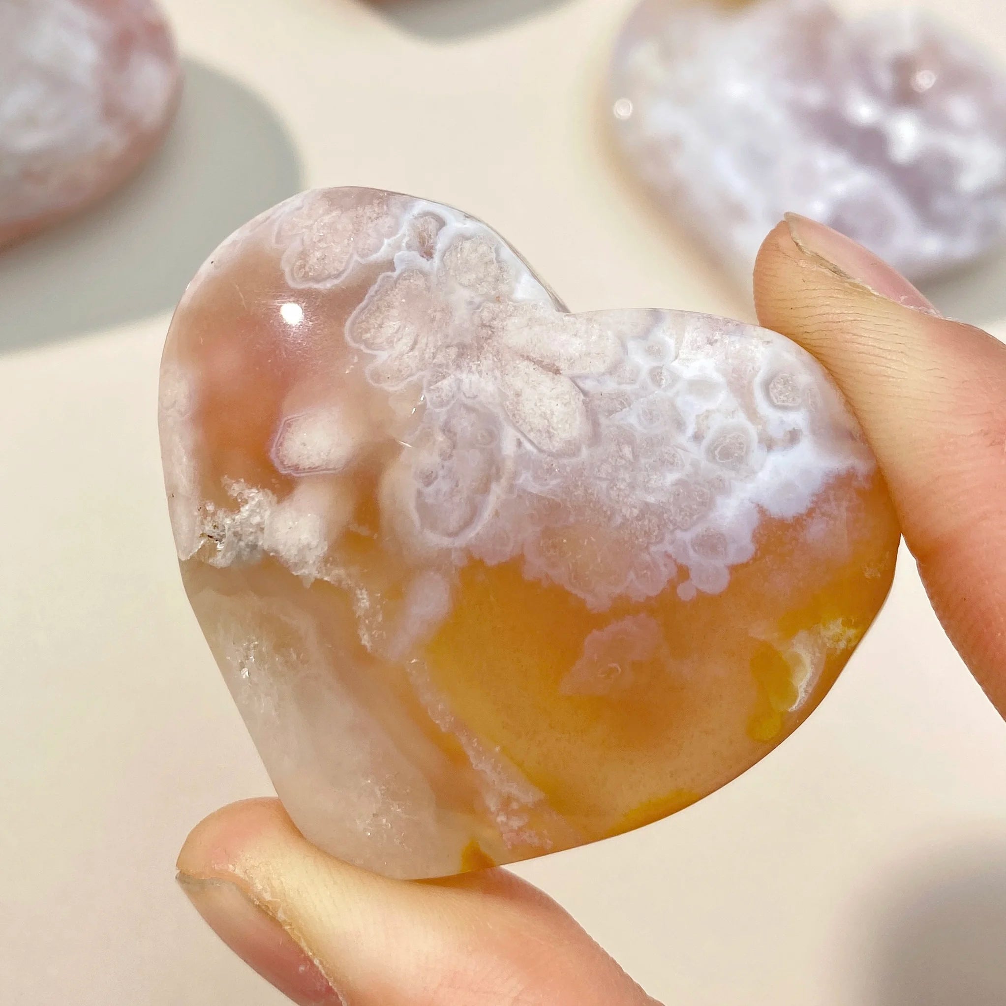 Random 1PC Natural Crystal, Purple Pink Cherry Blossom Agate Carving Love, Gemstone Jewelry, Healing crystal, Birthday gift