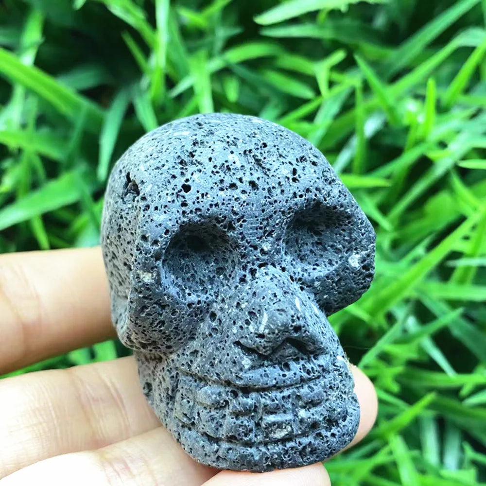 Natural Crystal Carved Skull — Hand-Carved Quartz Gemstone Skull, Healing & Collector Piece