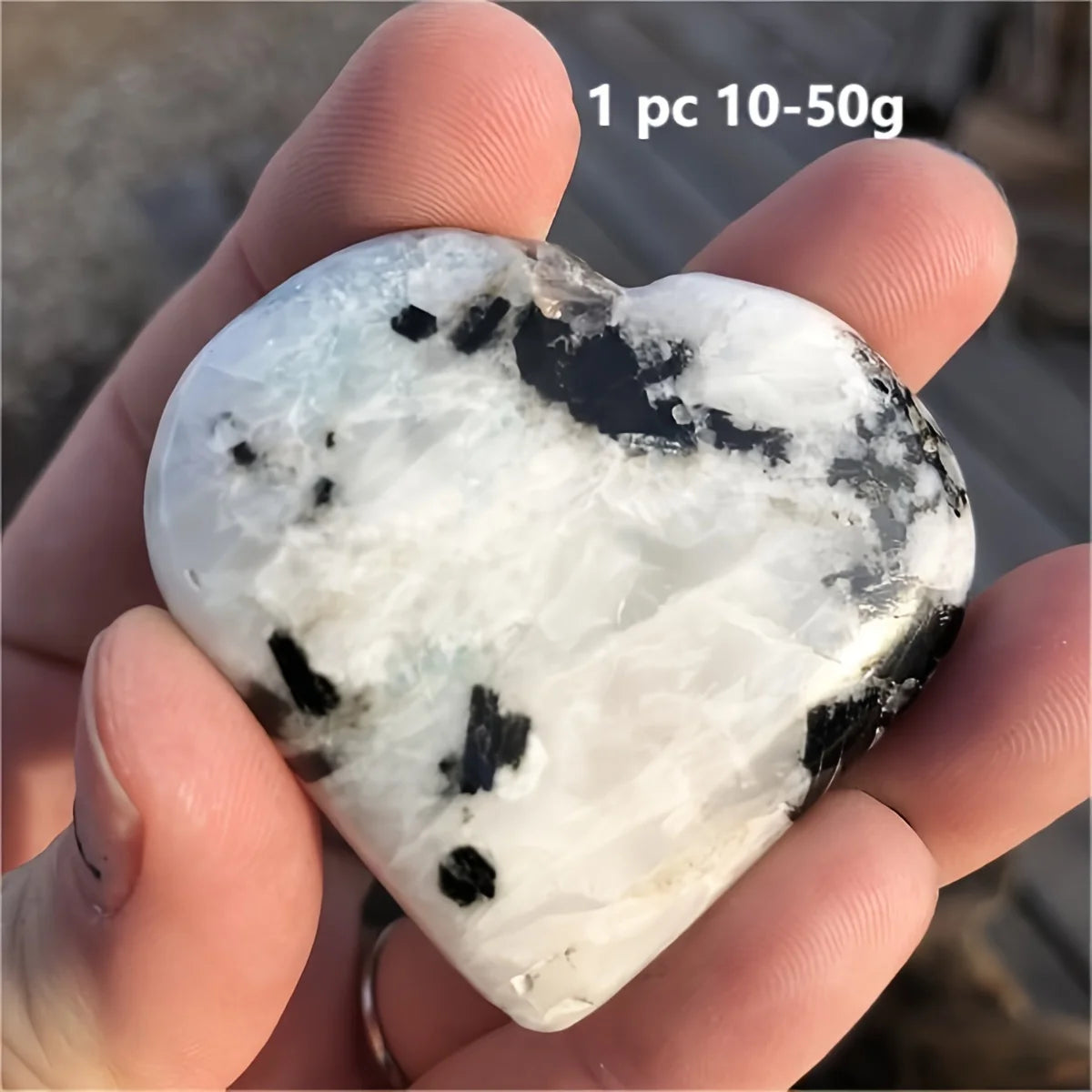 Rainbow Moonstone Heart Palm Stone, Room Decor