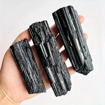1PC Black Natural Tourmaline Rough Stone - Crystal For Home Decor, Ideal Gift for Accessories, Raw Crystal, Rough Stone Display,