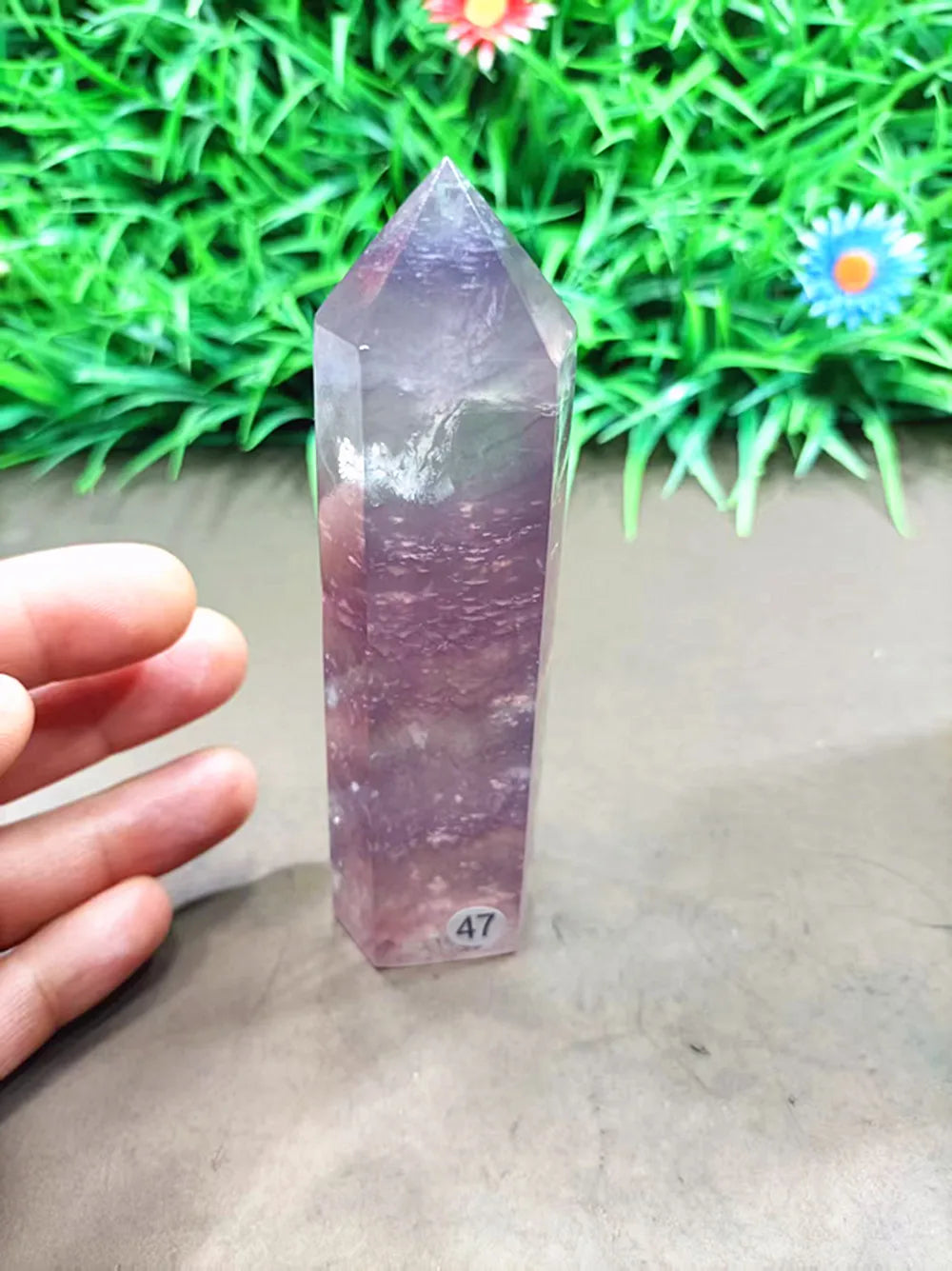 Natural Purple Fluorite Auspicious Cloud Crystal Wand — Healing Magic Wand, Chakra Home Decor