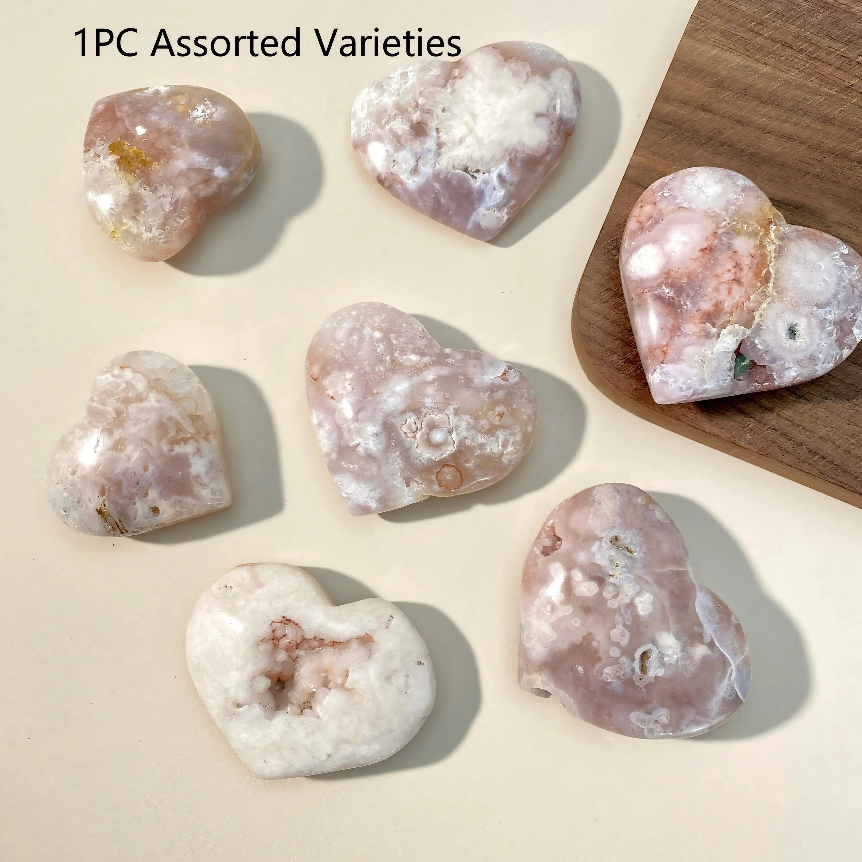 Random 1PC Natural Crystal, Purple Pink Cherry Blossom Agate Carving Love, Gemstone Jewelry, Healing crystal, Birthday gift